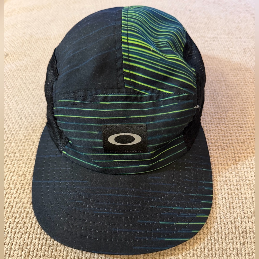 Oakley Black, Blue and Green Patterned 5 Panel Hat